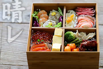 竹二段重箱（十文字型仕切り）