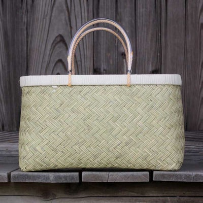 スズ竹市場かご(大)篠竹