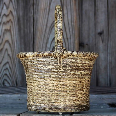 虎竹買い物かご(丸)