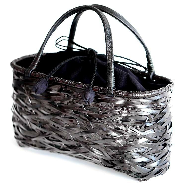 受注生産 お届けまで約2ヶ月】 黒塗りやたらかごバッグ | 虎斑竹専門店