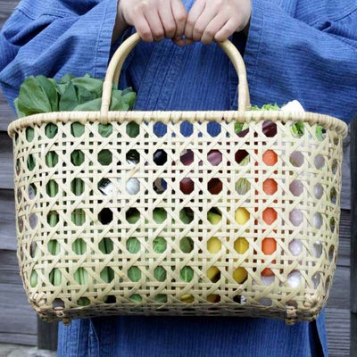 白竹八ツ目手提げかご(大)