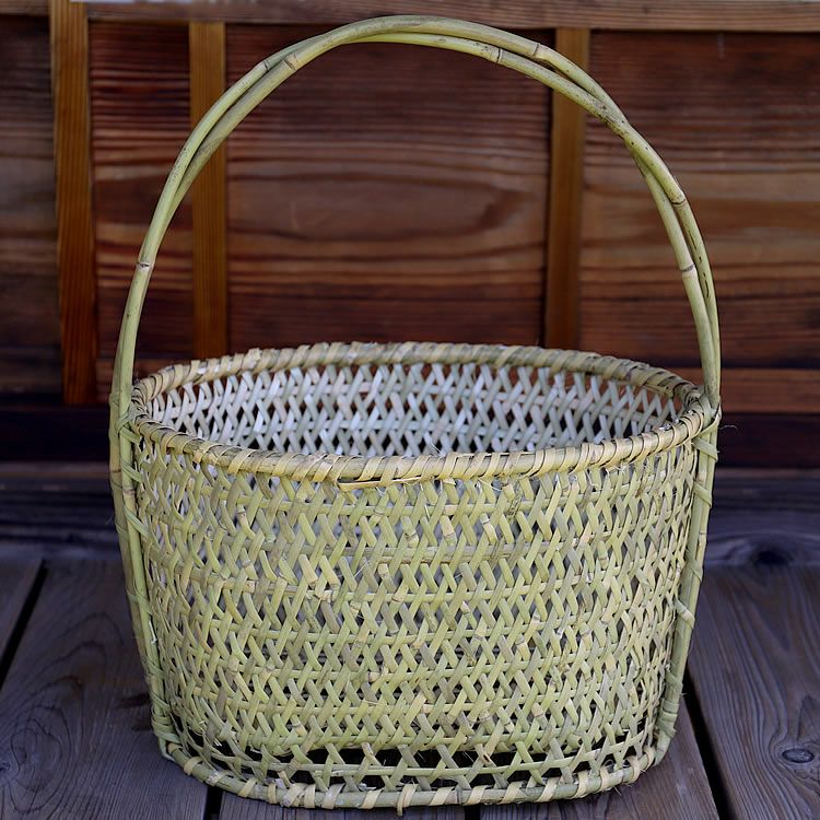 根曲竹手付き丸籠 | 虎斑竹専門店 竹虎