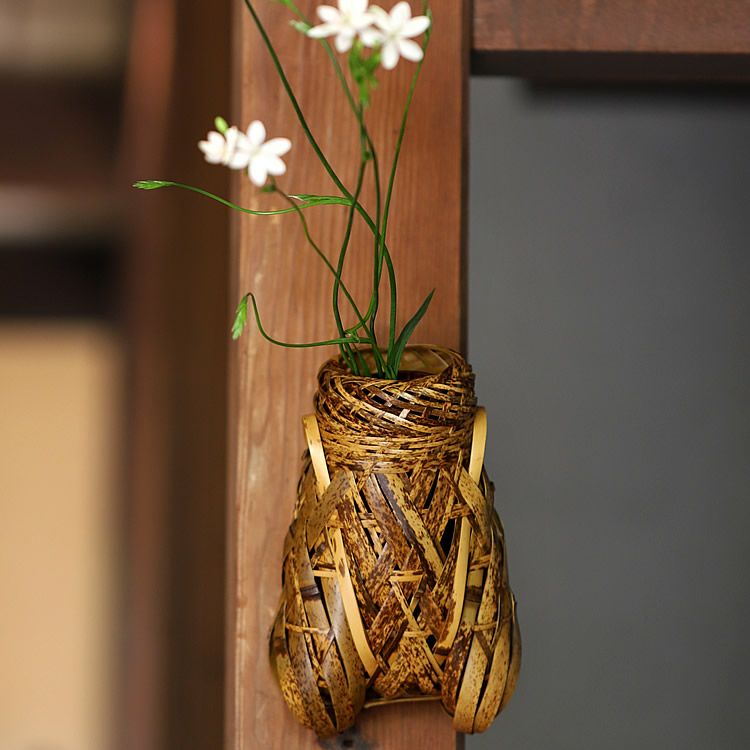 虎竹掛け花籠 蝉 | 虎斑竹専門店 竹虎
