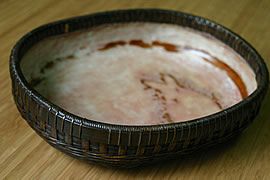 塩月寿籃作 虎竹花器 睦月 （Japanese bamboo object by Juran