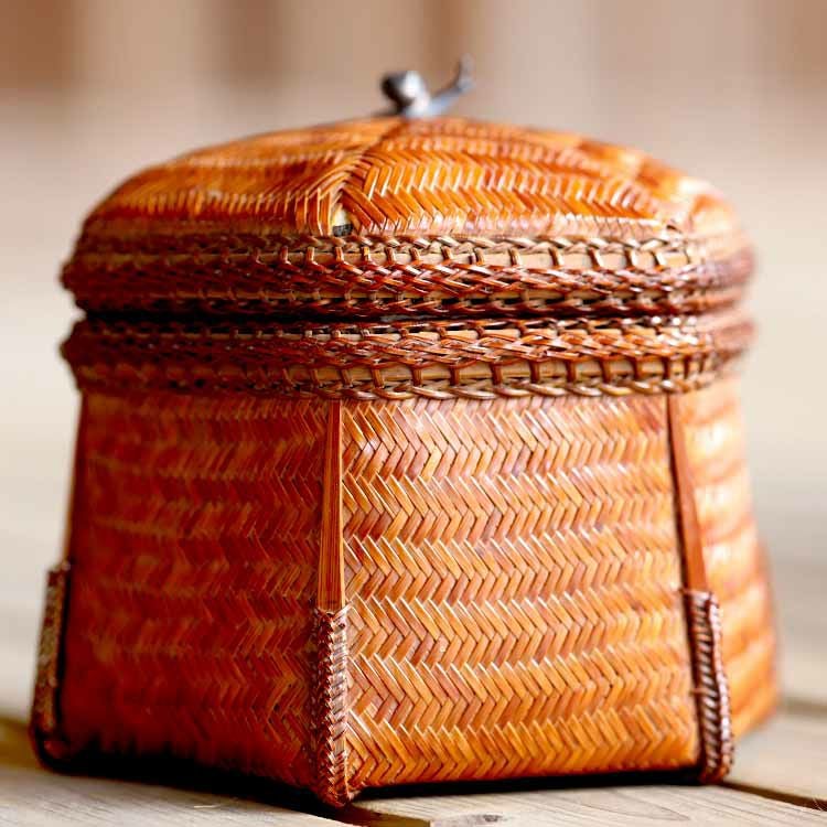 一点限り】 渡辺竹清作 六角宝石箱 カタツムリ | 虎斑竹専門店 竹虎