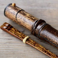 黒竹筒箸箱と虎竹漆箸セット