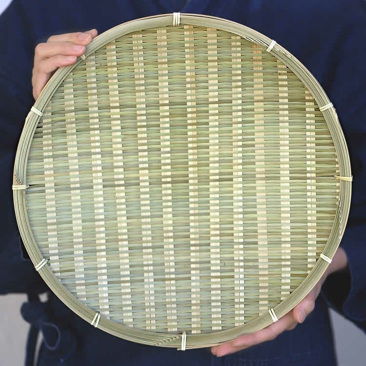 「竹虎　磨き当縁ざる（大）2つ」と「藤倉商店　青ざる33cm1つ」のセット 青竹ざる（大）33cm | 虎斑竹専門店 竹虎