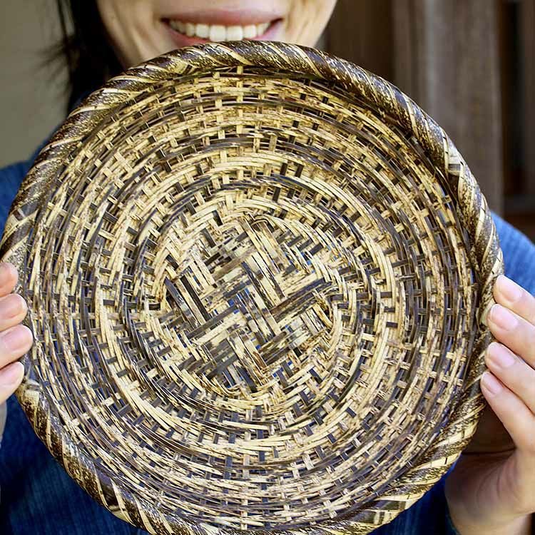 虎竹そばざる（渦）大 24cm | 虎斑竹専門店 竹虎