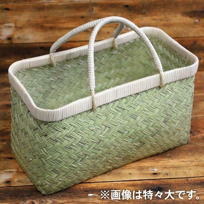 スズ竹市場かご（小）（籐持ち手）