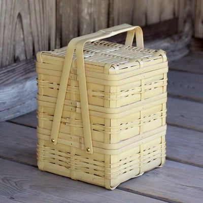 白竹三段弁当箱(四角)