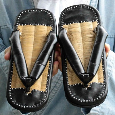 最強の黒革雪駄(合皮)