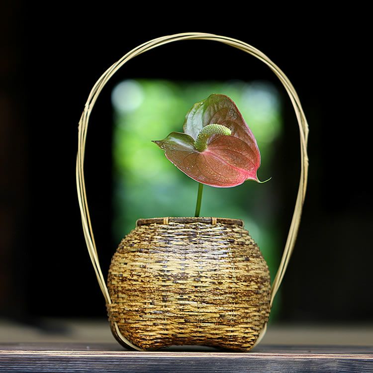 花籠 染無双耳付 | 虎斑竹専門店 竹虎