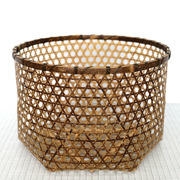 虎竹六ツ目ランドリーバスケット（大） | 虎斑竹専門店 竹虎