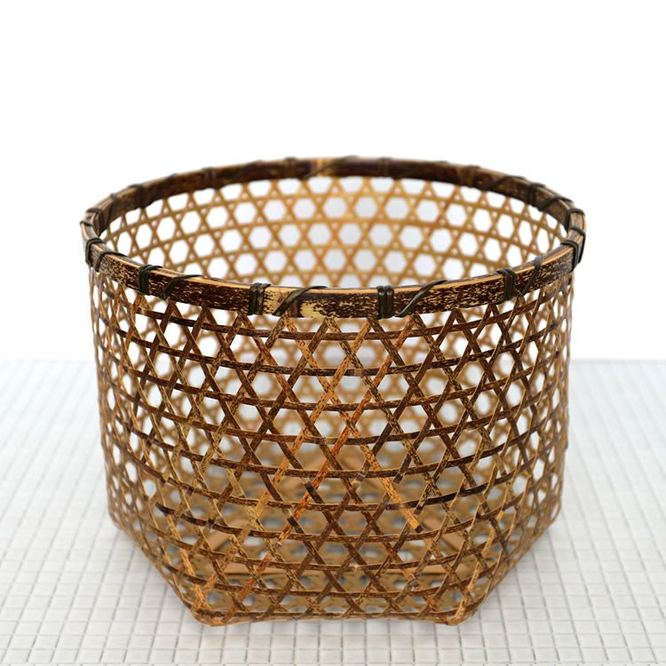 虎竹六ツ目ランドリーバスケット（大） | 虎斑竹専門店 竹虎
