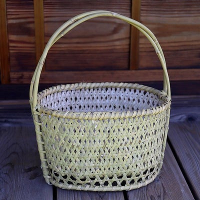 根曲竹ダ円手提げ籠（小）