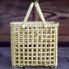 白竹粗四ツ目縦長手提げ籠バッグ