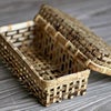 虎竹スクエア蓋付き籠（弁当箱）