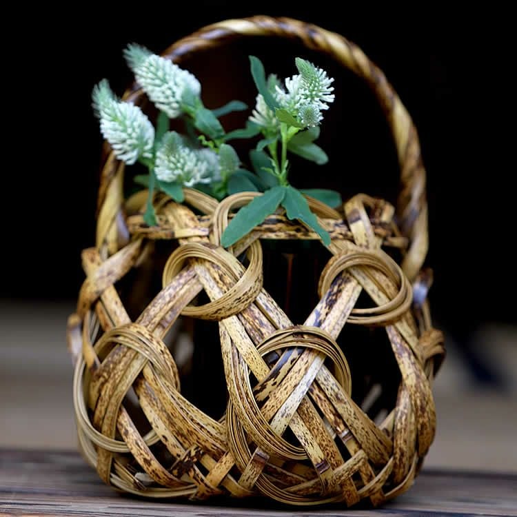 虎竹花籠 寄せ編大輪 | 虎斑竹専門店 竹虎