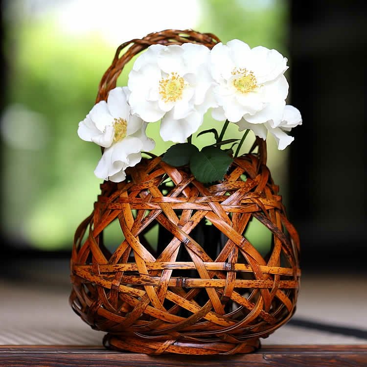 虎竹花籠 福だるま