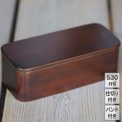 拭き漆仕上げ杉弁当箱