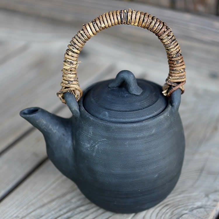 竹炭急須（茶瓶/土瓶）最高級竹炭を15ミクロンの竹炭微粉末にして土に
