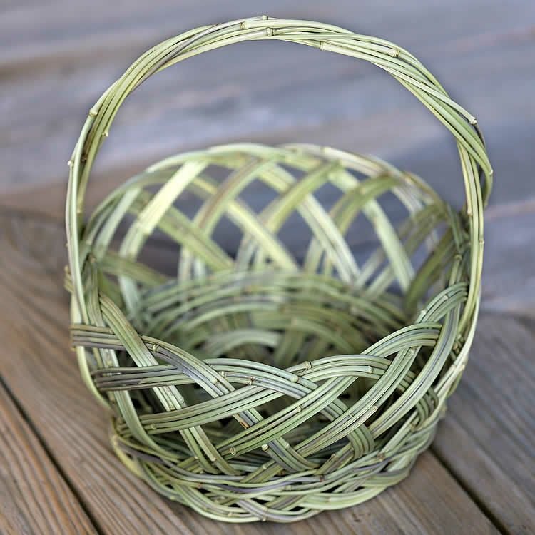 メゴ笹手付き果物籠 25cm | 虎斑竹専門店 竹虎