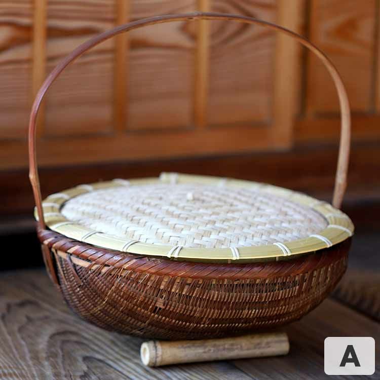 竹虎YouTube特別販売！】真竹製の大型手付き飯籠、特製上蓋付 50年～60