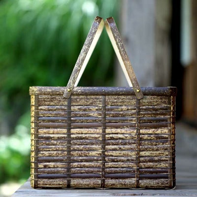 虎竹角手提げ籠バッグ