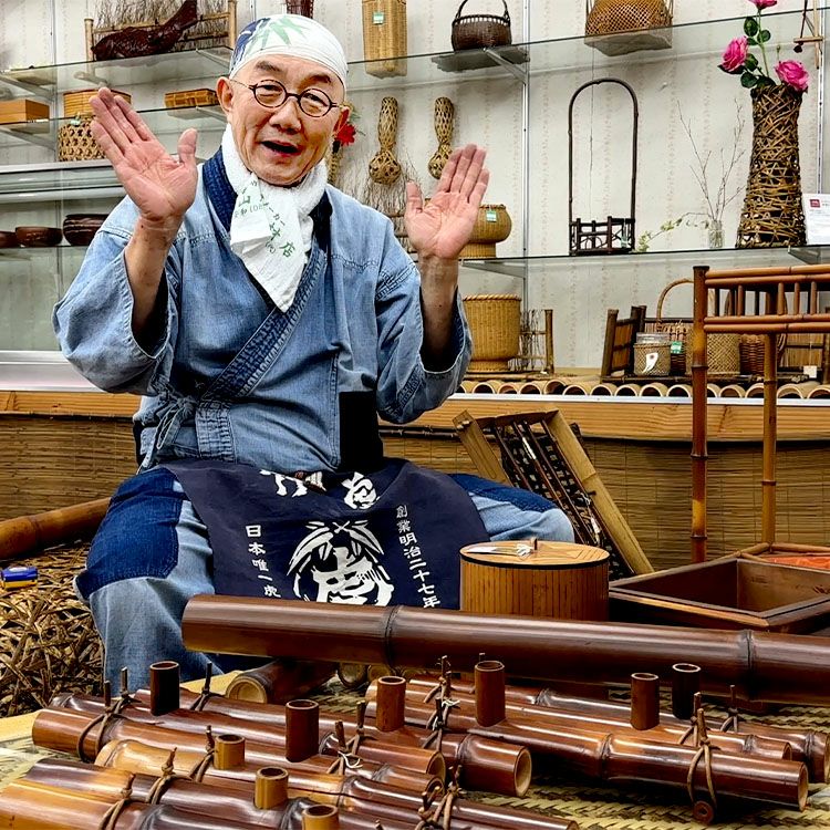竹虎YouTube特別販売！】古民家で150年眠り続けた煤竹を使う煤竹細工の 