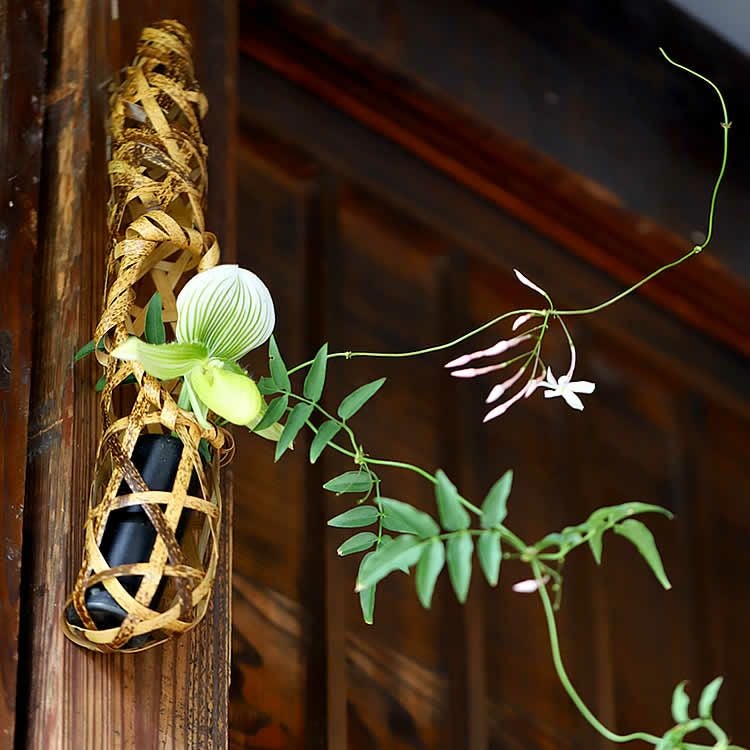 虎竹掛け花籠 ちまき | 虎斑竹専門店 竹虎
