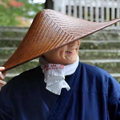 国産竹網代編み浪人笠