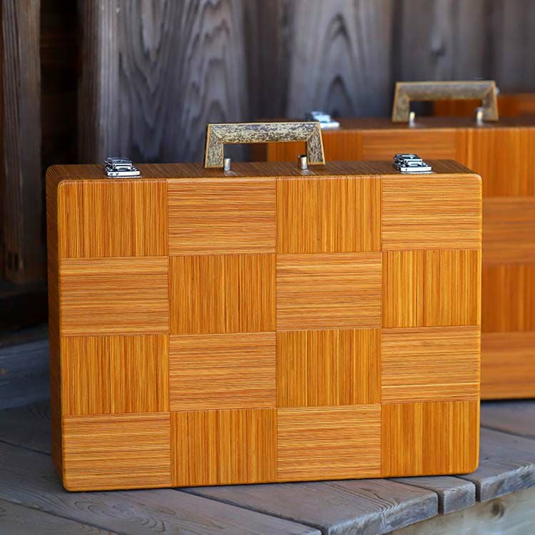 受注生産 お届けまで約4ヶ月】一閑張り行李竹素地に土佐和紙、柿渋