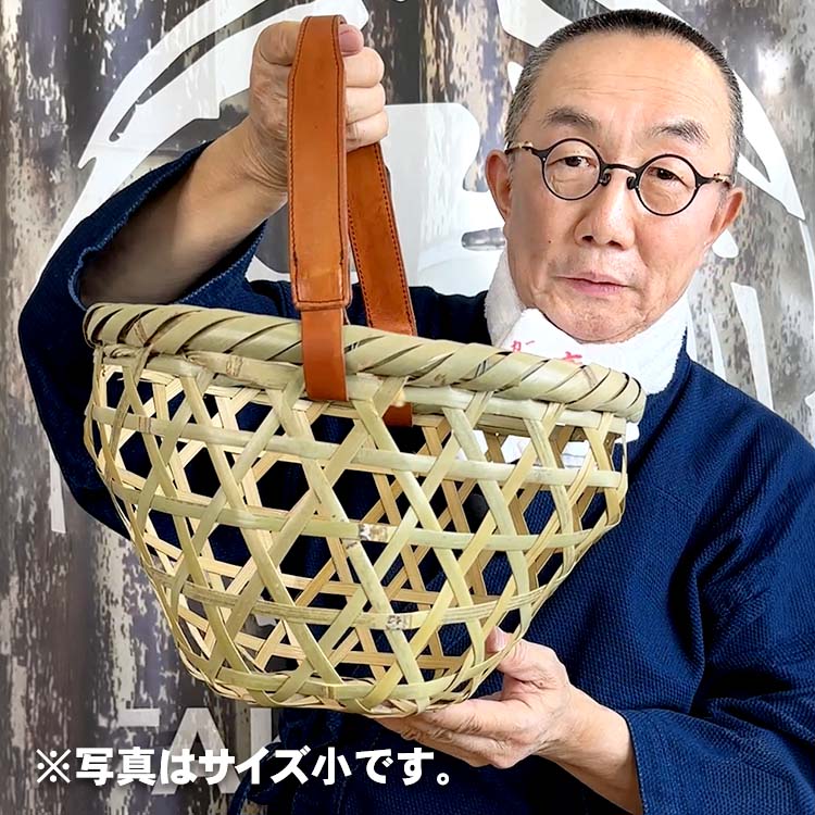 竹虎YouTube特別販売！】真竹三角革持ち手買い物かご| 虎斑竹専門店 竹虎