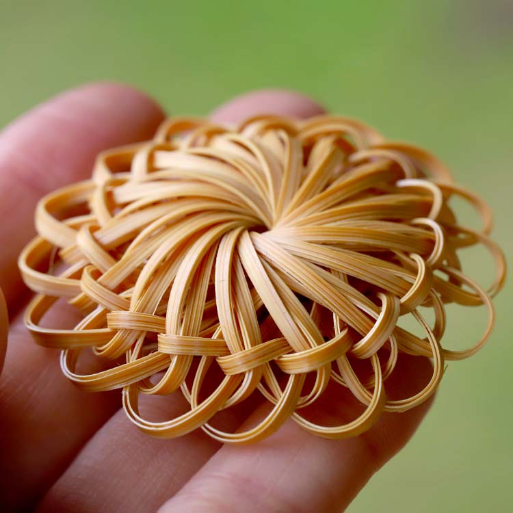 大輪の花竹ブローチ