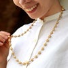 竹玉編みネックレス（白）