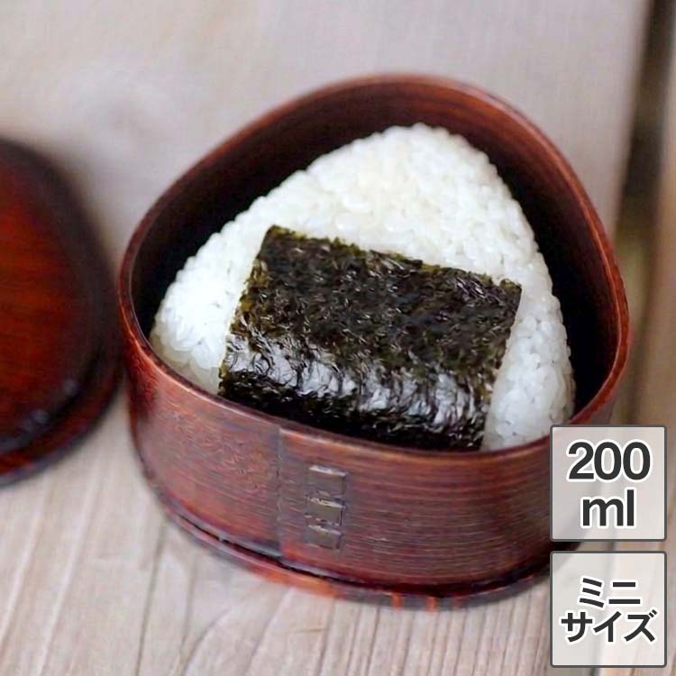 拭き漆仕上げ杉弁当箱（三角おにぎり）
