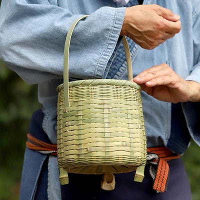 真竹温泉かご(湯カゴ)足付き